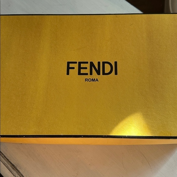 Fendi Yellow and Gray FF Logo Fussbetts Slide Sandals Mens 7 main image 4